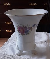 Hollóház porcelain vase, 16 cm, lion claw, dawn pattern, original, marked, flawless