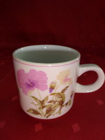 Chinese porcelain, pink flower mug (two pieces), height 8 cm. He has!