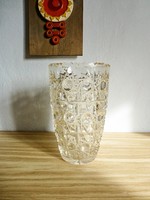 Csodaszép,csiszolt ajkai ólomkristály nagyméretű váza 20cm magas