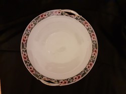 Virágos szegélyű, hibátlan KPM porcelán tál, arany szegély, tortás, sütis, húsos 28 cm