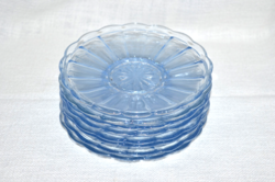 Kék üveg süteményes kistányér ( 8 db )  ( DBZ 00 62 )