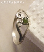 925-ös ezüst gyűrű, 18,8 mm , zöld turmalin