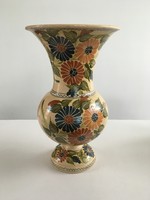 Régi nagyméretű korondi mázas, kézzel festett váza