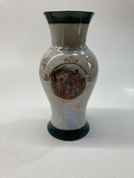 Porcelán váza antik jelenettel lüszteres
