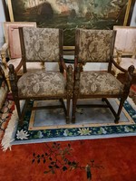 Pair of old armchairs with cariatides