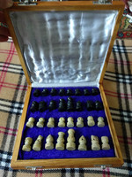 Ásvány sakk-készlet, faragott figurás kő sakk gemstone antique chess