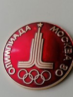 Moszkvai Olimpiade 1980,gyönyörű hibátlan tűzzománcos. Jelzett