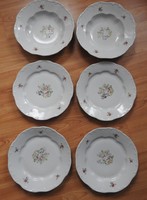 Old Zsolnay plate set - 4 flat and 2 deep plates