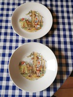 2 db Kahla porcelán mély és lapos mese tányérok /Piroska és farkas