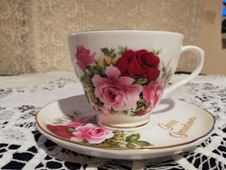 Eladó vintage angol porcelán  kisteás rózsás duó!