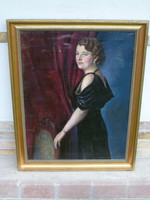 Békéssy Leó (Nagyvárad, 1890 - Győr, 1966): Art deco női portré