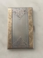 Art deco elegáns aranyozott gilosált ezüst szelence