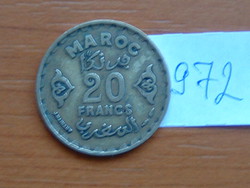 MAROKKÓ MOROCCO 20 FRANCS 1952 (a) c+w AH1371 c,Párizsi pénzverde #972