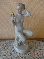 Herendi porcelán figura:  tükröt tartó női akt, fésülködő nő - 	Kzk0202 felhasználónak