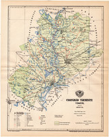 Csongrád vármegye térkép 1893 (12), lexikon melléklet, Gönczy Pál, megye, Posner Károly, Szeged