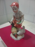 Herend porcelain little girl feeding hens. Also great as a gift!