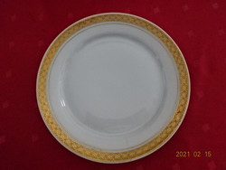 Lowland porcelain plate with a gold border. He has!