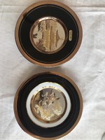 Chokin japán 24K aranyozott/ ezüstözött porcelán dísztányérok 