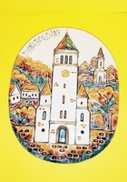 Nepomuki Szent János Church Dunabogdány Glazed Ceramic Wall Art