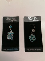 Navel piercings teal (373)