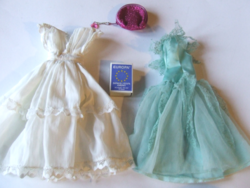 Bájos igazi hercegnős Barbi estélyi baba ruha, babaruha és egy csillámos mini táska,retikül