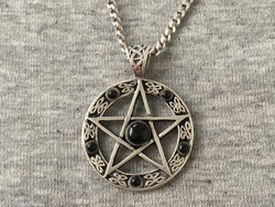 Ezüst medál ónix köves Pentagramma - Dávid csillag 925