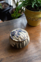 Artistic ceramic box - delicate gift box with iris petal pattern