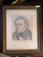 Antik metszet :Franz Schubert