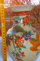 25 cm ceramic vase with Japanese hand-painted birds