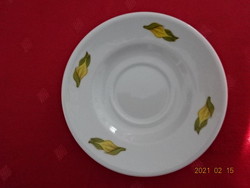 Lowland porcelain, yellow / green patterned coffee cup coaster. He has!