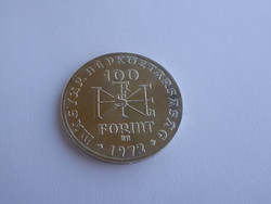 1000 éve született Szent István ezüst 100 Ft-os emlékérme, 1972