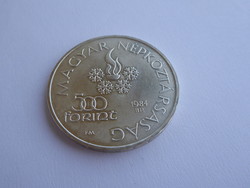 1984 Téli Olimpia Sarajevo, 500 Ft-os ezüst pénzérme