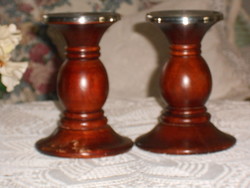 Pair of large diameter candle holders.
