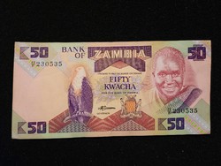 Hajtatlan Zambiai 50 Kwacha 1986