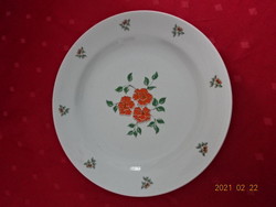 Zsolnay porcelain, antique, orange floral flat plate, diameter 24 cm. He has!