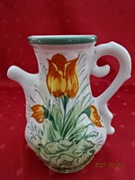 Italian ceramic jug with yellow tulips, height 17 cm. He has!