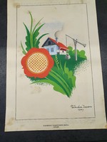 Horthy korabeli plakát terv szignózva 1937