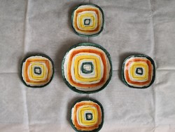 Gálócsy Edit kerámia, Art deco tányérok, dísz vagy süteményes készlet