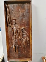 Don quijote and sancho panza carved image