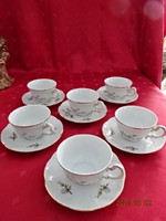 Zsolnay porcelain, purple floral - six person - coffee cup + placemat. He has!