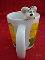 German porcelain cup with diddl mouse figure, height 9.5 cm. He has!