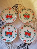 Old granite hand-painted decorative plates for sale small size 4 pcs!
