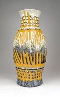 1D318 Retro sárga szürke iparművészeti kerámia váza 30 cm