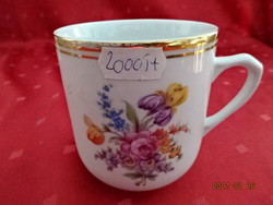 Czechoslovak porcelain mug, decorated with a spring bouquet, with a gold border. He has!