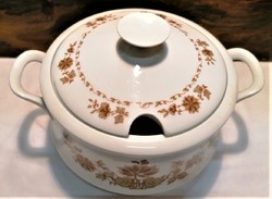 A large porcelain soup bowl with a rare rustic pattern from the Great Plain, flawless