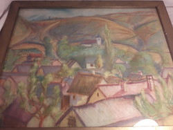 Vigh László - Püspöknádasd Mecseknádasd - pasztel karton festmény