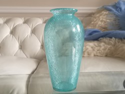 Türkiz, zuzmarás váza, 20 cm