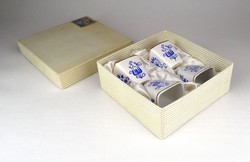 1D176 Hollóházi porcelán stampedlis pohár készlet dobozában 4 darab