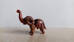 Muránói csíkos üveg elefánt figura 