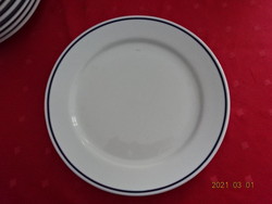 Zsolnay porcelain, blue striped flat plate, diameter 24.3 cm. He has!